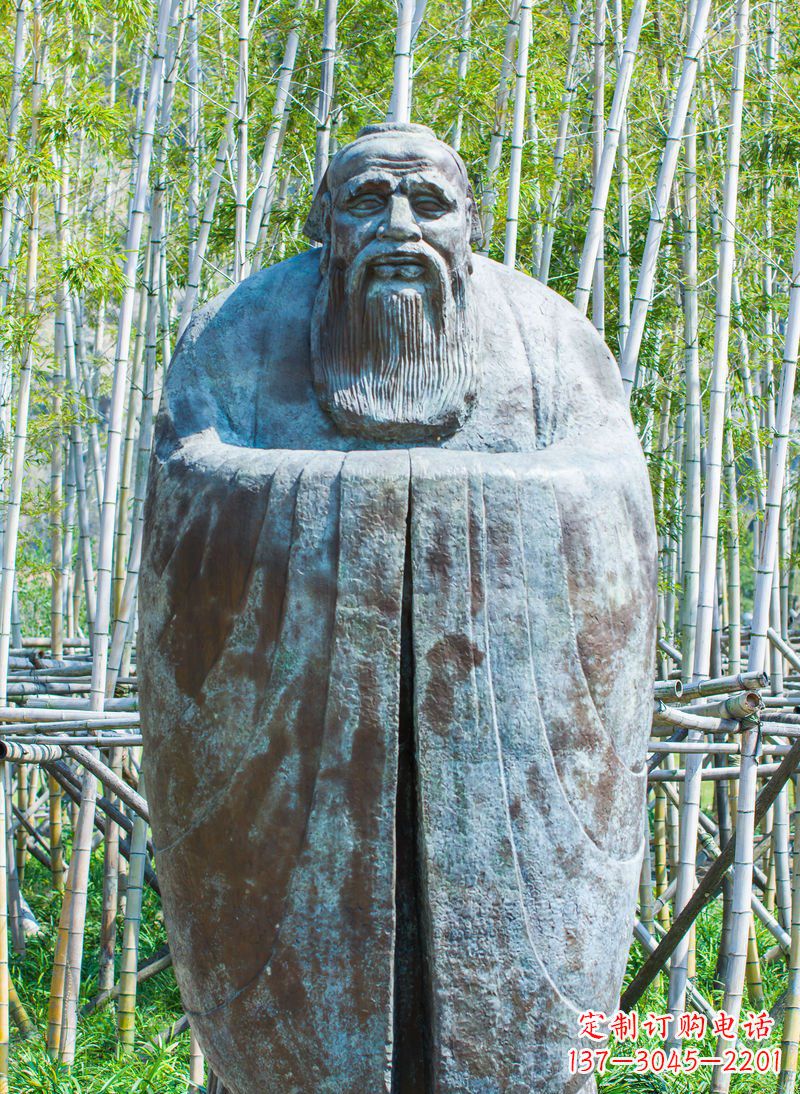 烟台青铜孔子人像雕塑,真实还原历史智慧精神