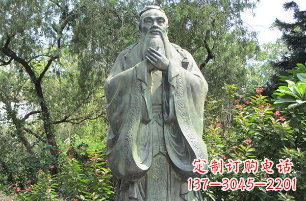 烟台高贵的雄姿,见证老子的伟大——老子公园名人铜雕