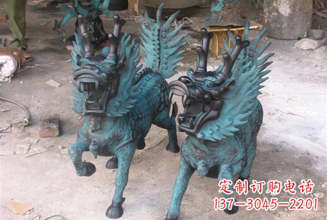 烟台追求完美的青铜麒麟雕塑