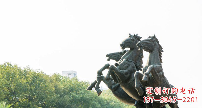 烟台中领雕塑出品,精美青铜三匹马铜雕塑