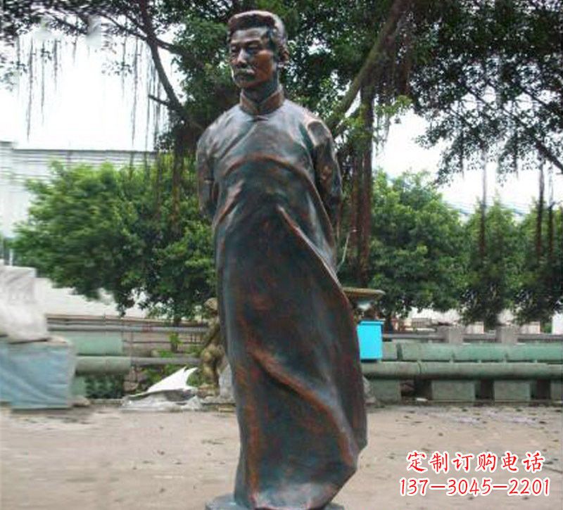 烟台青铜雕塑,精致鲁迅雕像