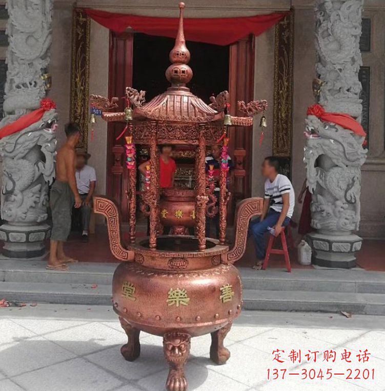 烟台精致全铜小香炉雕塑