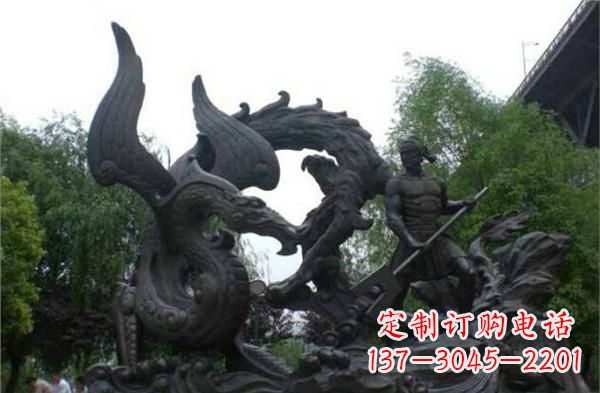 烟台赛龙舟铜雕,青史留驰名!
