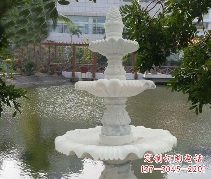 烟台三层喷泉汉白玉公园石雕