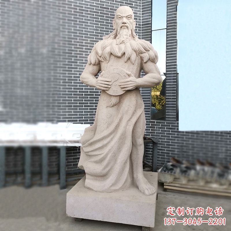 烟台手工雕刻伏羲石雕塑像