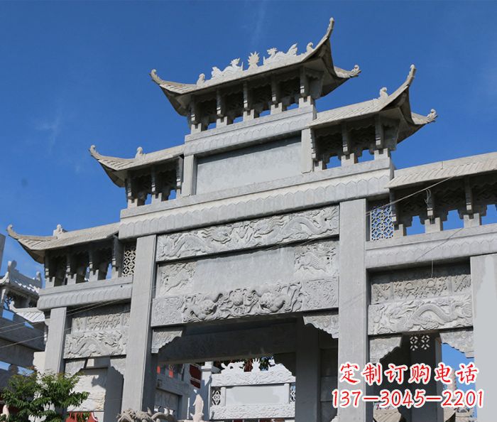 烟台定制牌坊石雕,纪念无价的美好记忆
