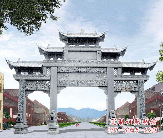 烟台高品质牌坊石雕,为您量身定制