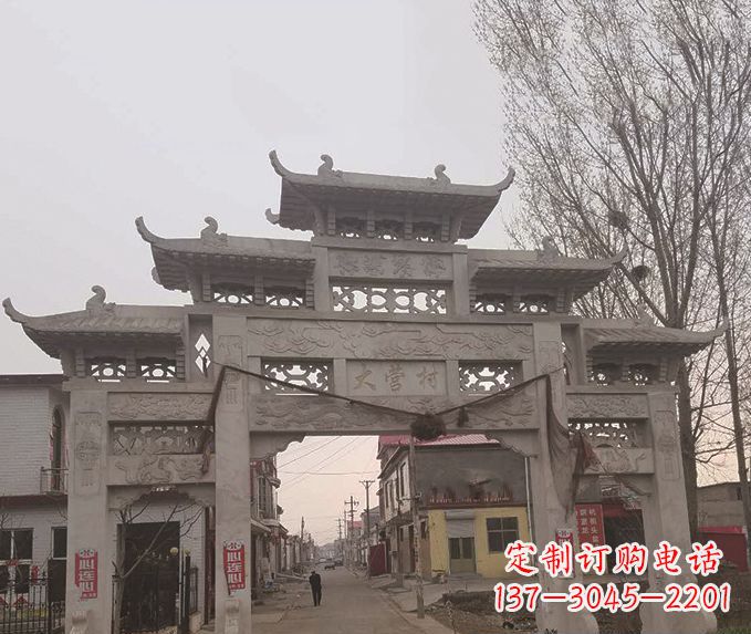 烟台精美牌坊石雕,定制精美属于您的雕塑