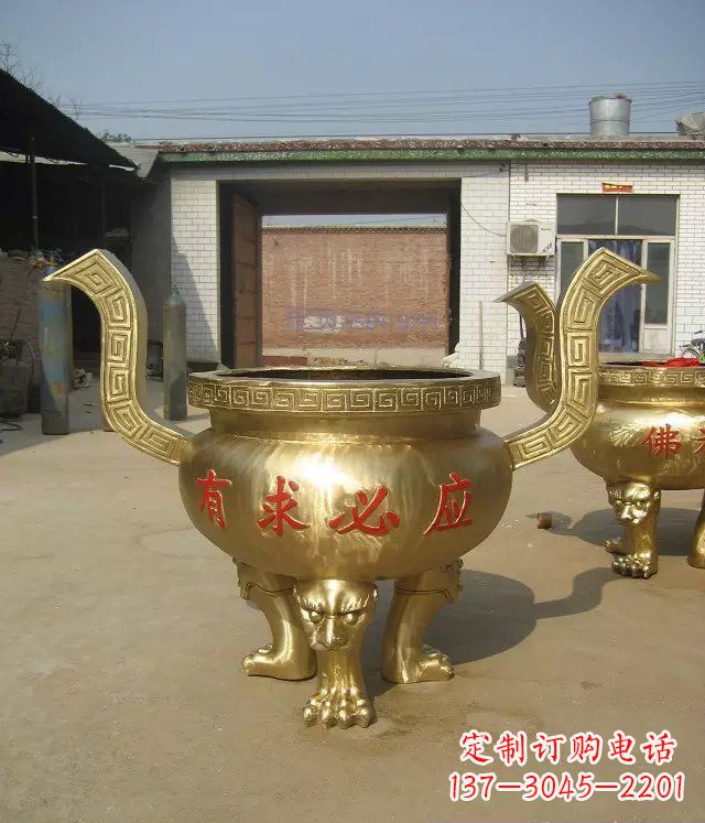 烟台三足香炉铜雕,装点你的寺庙