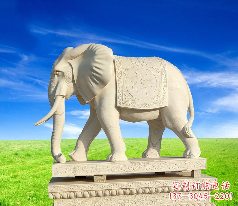 烟台上坟大象的石雕