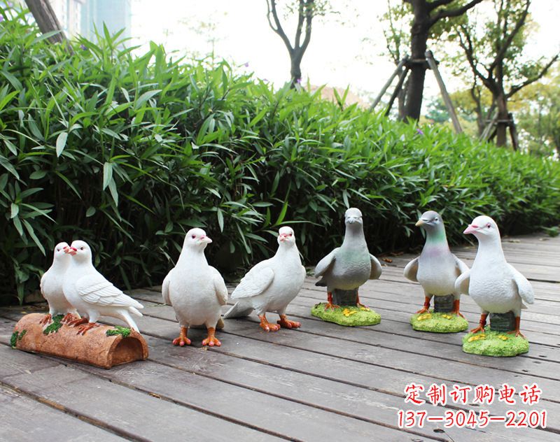 烟台祝福世界的和平鸽雕塑