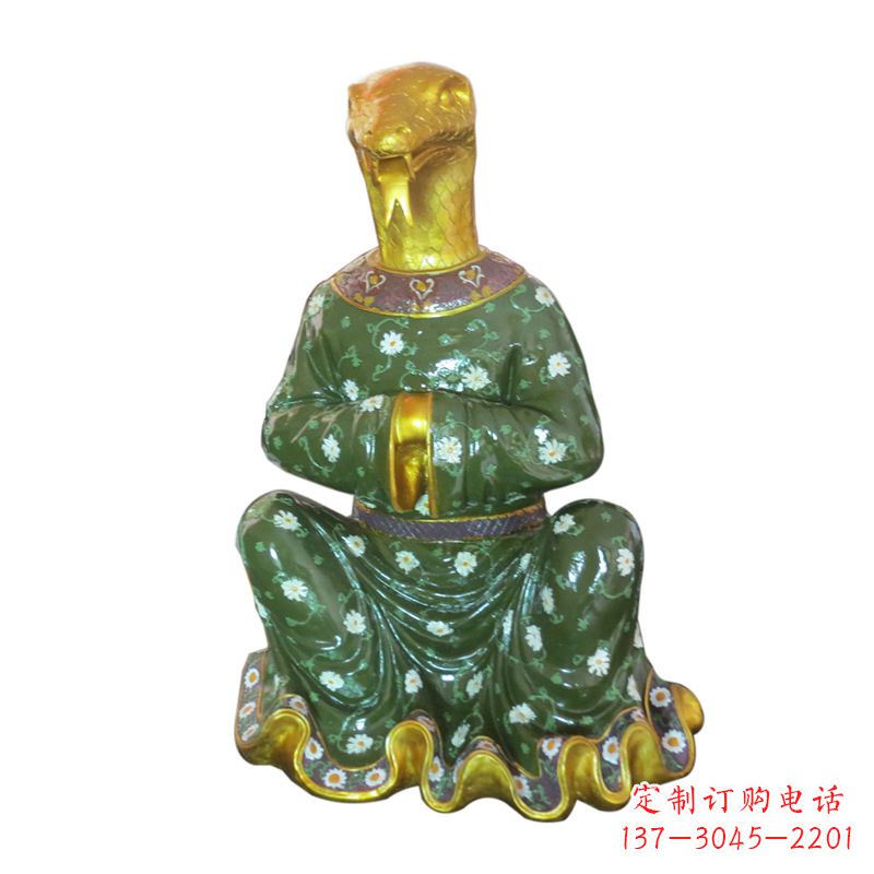 烟台蛇-玻璃钢彩绘生肖雕塑