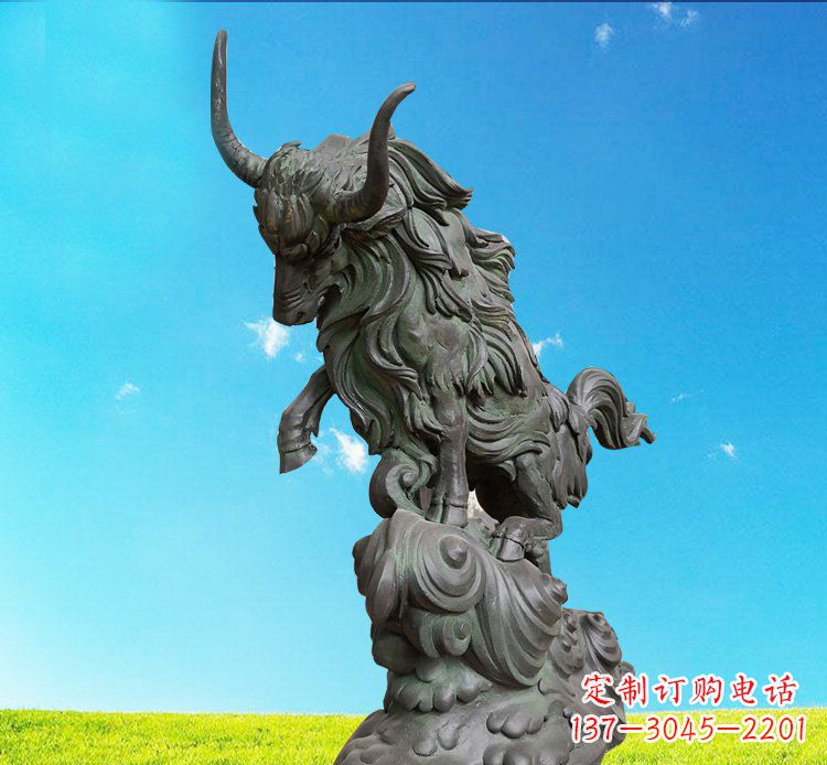 烟台中领雕塑神牛踏波铜雕