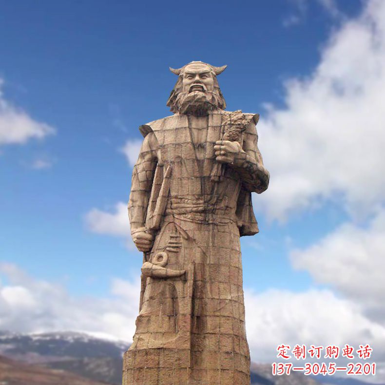 烟台精美神农大型石雕像,由中领雕塑定制