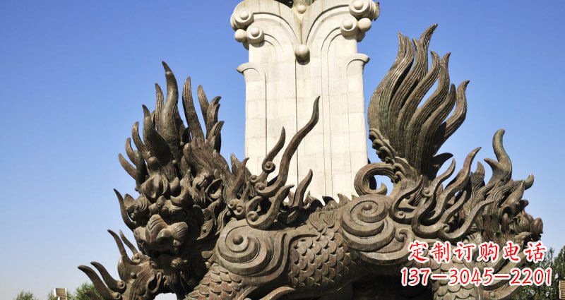 烟台中领雕塑:神兽火麒麟铜雕定制