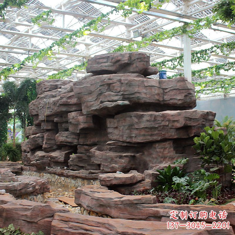 烟台风格独特的假山雕塑,打造精美生态园庭院