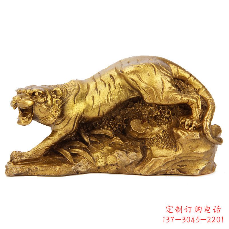 烟台中领雕塑生肖铜虎鎏金摆件,是一款以生肖虎…