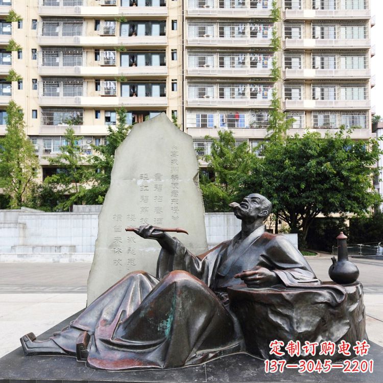 烟台尊贵古朴的古代诗人情景雕塑——杜甫雕塑