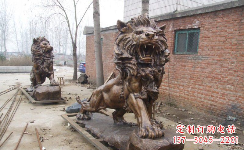 烟台狮子企业动物铜雕
