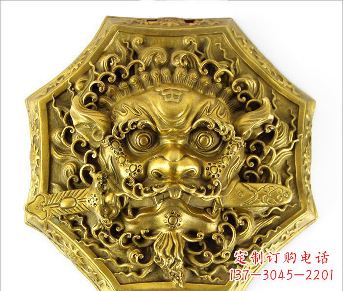 烟台铜雕狮子头雕,精致细腻的雕塑艺术