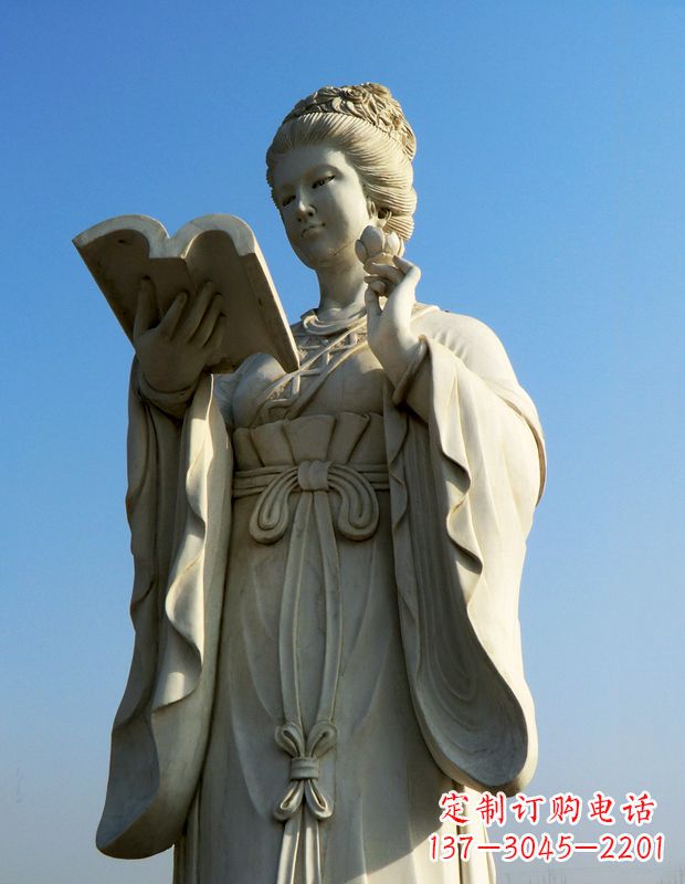 烟台十二花神之十一月山茶花王昭君汉白玉美女雕塑