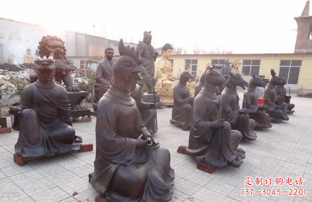烟台定制十二生肖头像铜雕