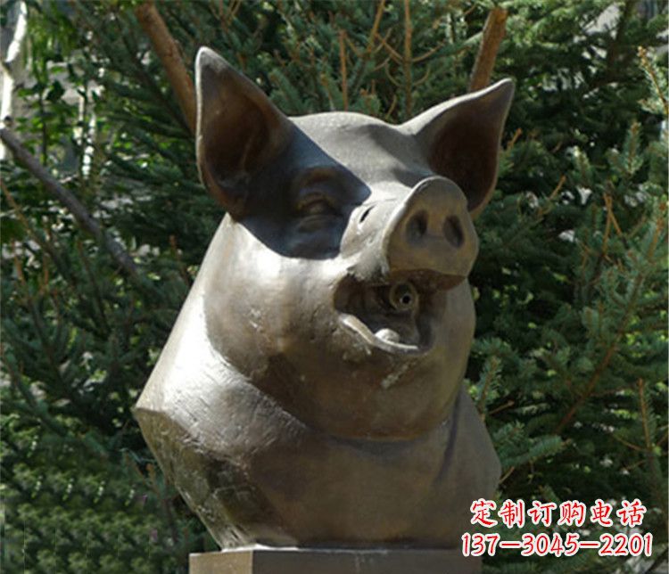烟台十二生肖猪首铜雕,让你敬佩万年历史的艺术精髓
