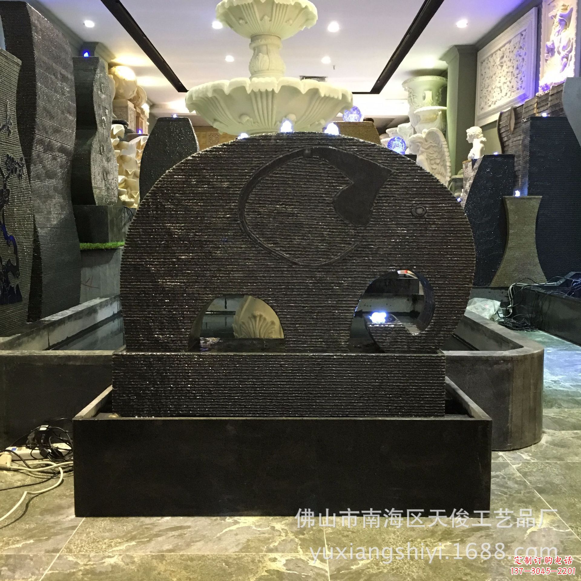 烟台石雕半壁喷泉