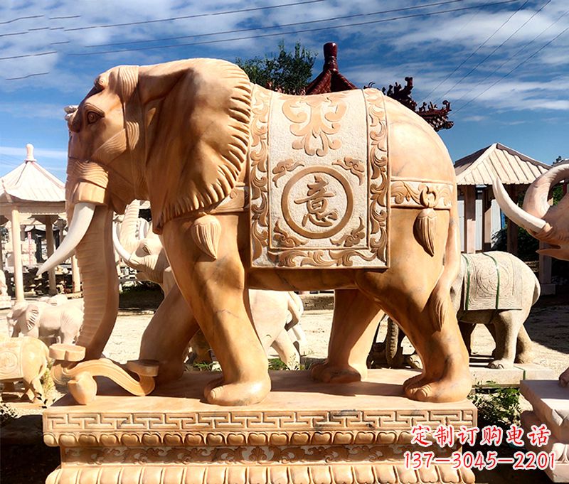 烟台石雕大象雕像