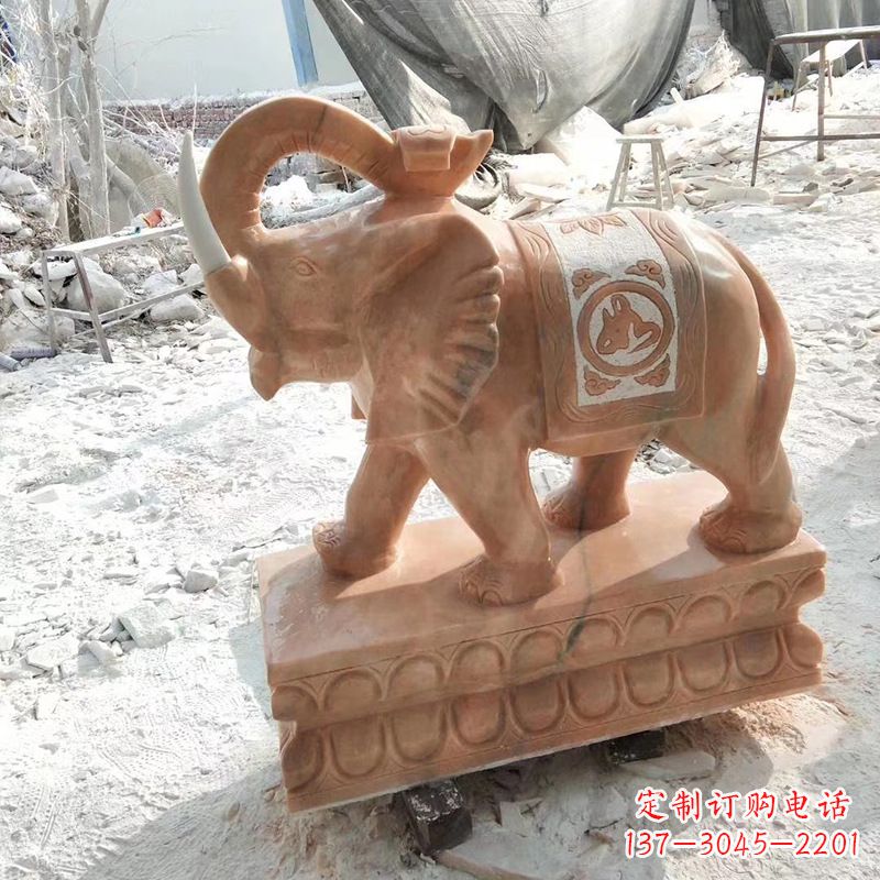 烟台石雕大象招财大象吉祥大象寺庙大象