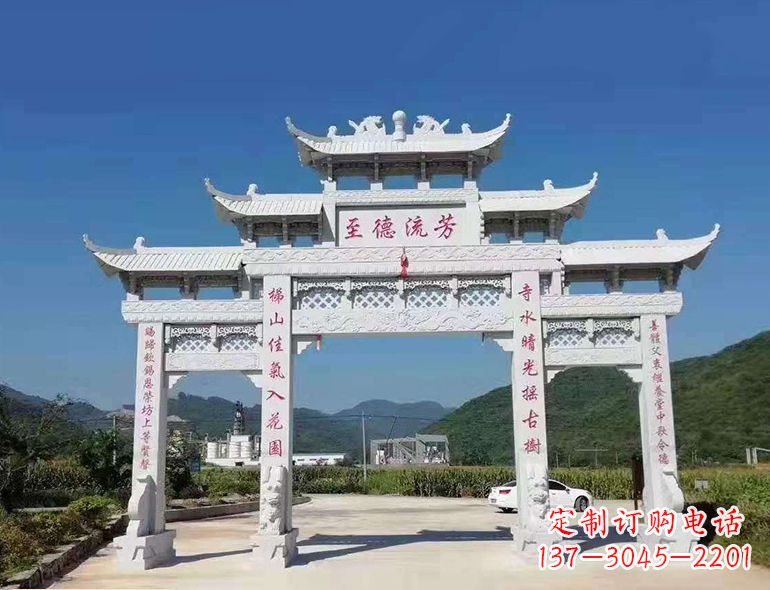 烟台匠心制作,精致牌坊雕塑