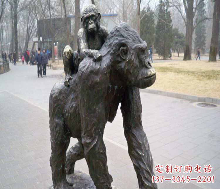 烟台石雕动物猩猩雕塑