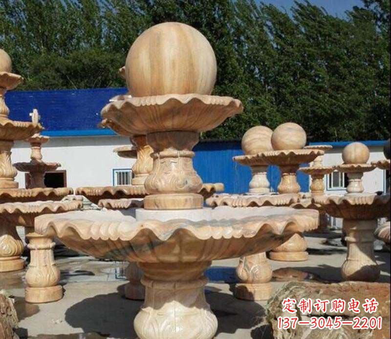 烟台中领雕塑:英伦风格的玉石风水球雕塑