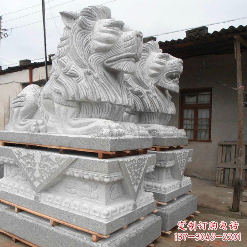 烟台港币狮子雕塑,华丽展现华夏气势