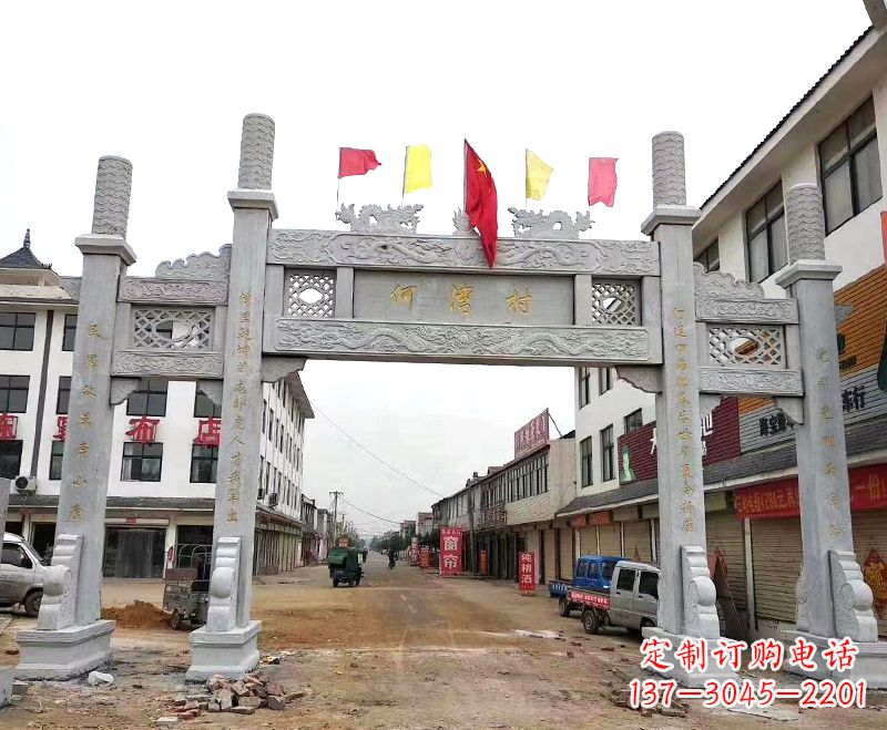 烟台中领雕塑:精美石雕牌坊雕塑