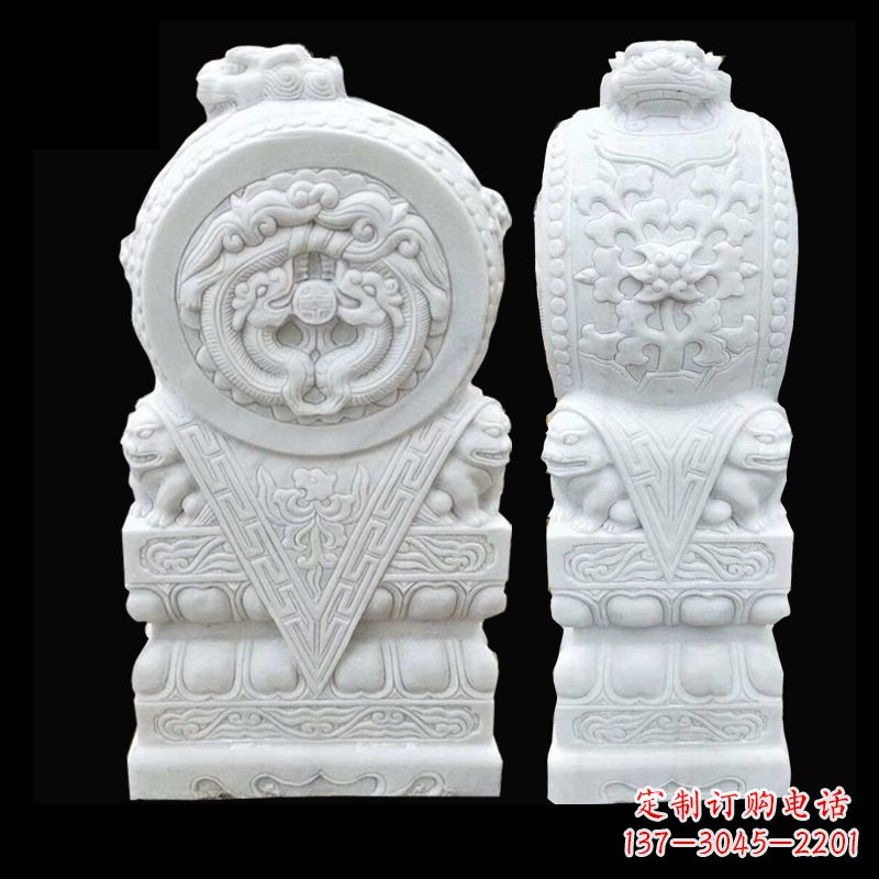 烟台中领雕塑精心打造的石雕门墩雕塑,采用优质…