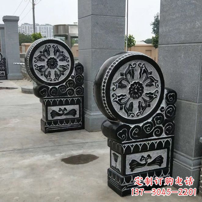 烟台中领雕塑自主设计专业制作石雕门墩狮子,专…