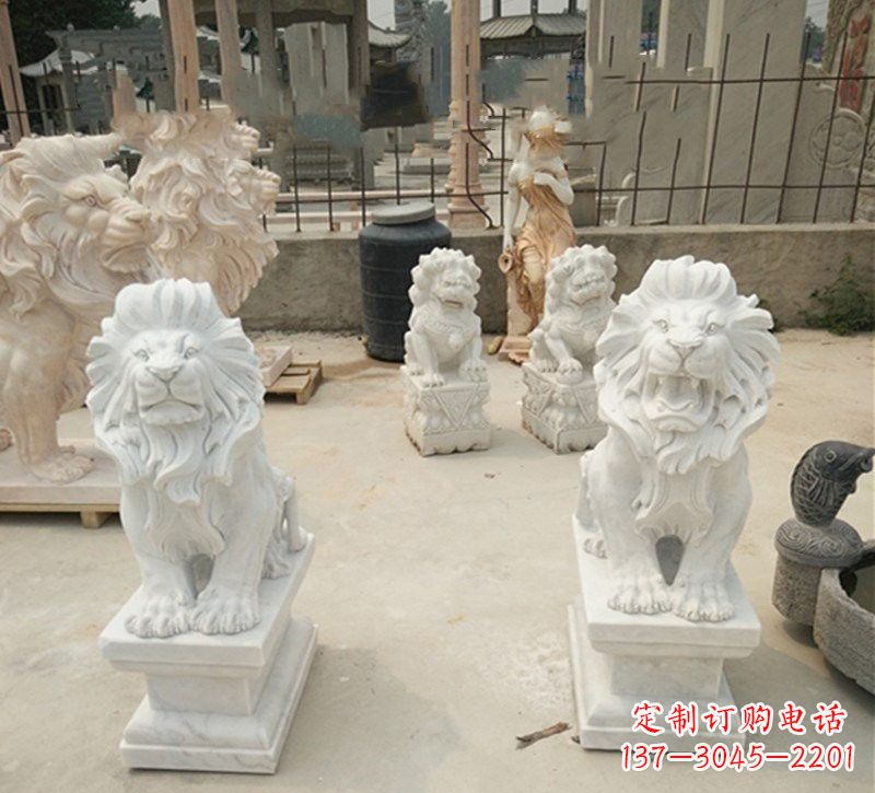 烟台传承欧式历史的狮子雕塑
