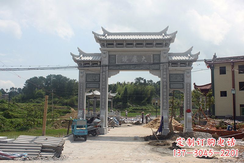 烟台中领雕塑:牌坊浮雕墙仿古雕塑工艺