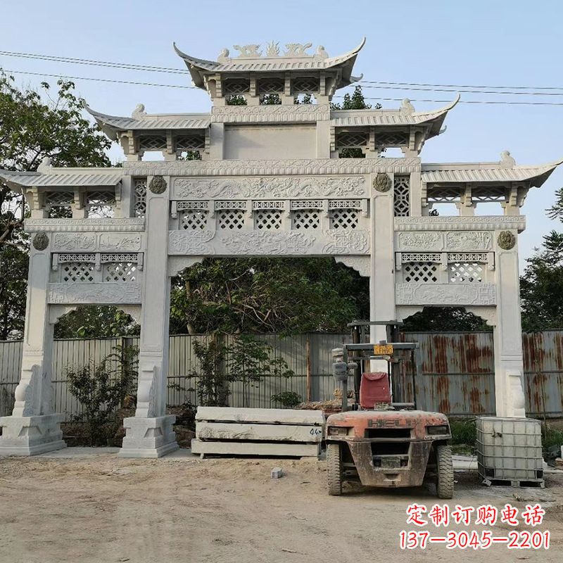 烟台石雕牌坊楼兰雕塑