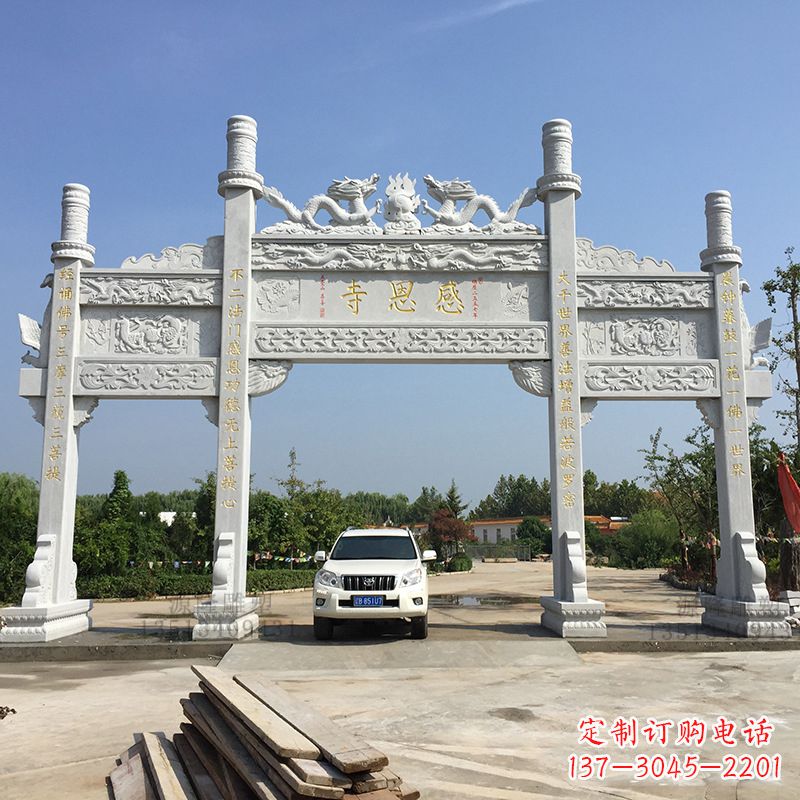 烟台石雕牌坊麒麟貔貅石狮子