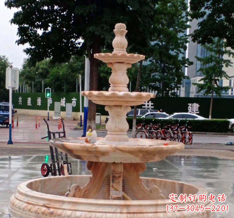 烟台石雕喷泉钵,非凡水景体验