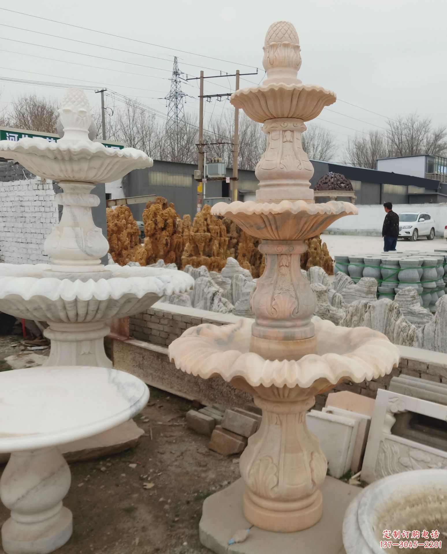 烟台精美石雕喷泉风水球,为家居增添灵气