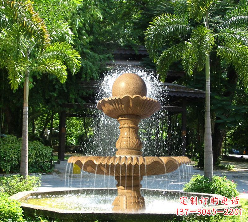 烟台石雕喷泉风水球流水