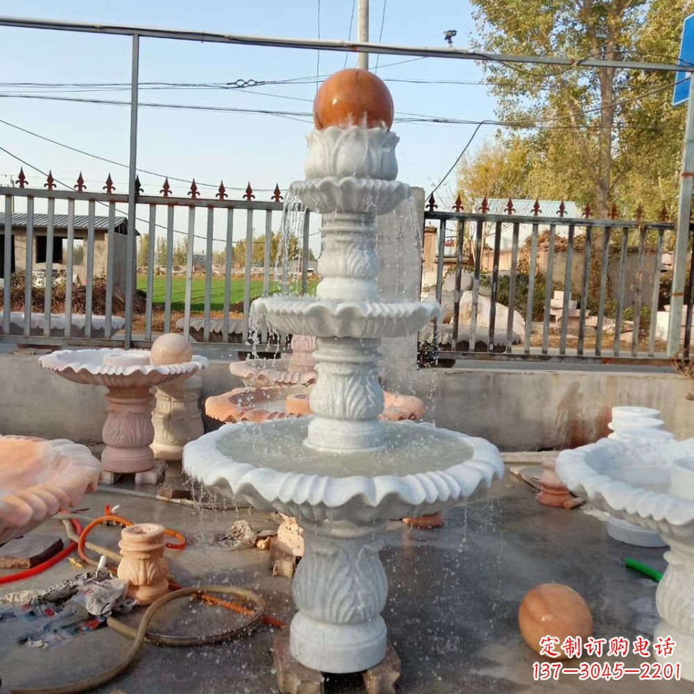 烟台石雕喷泉,营造出静谧氛围