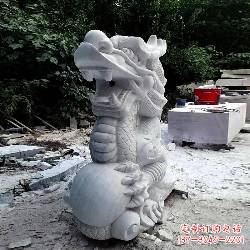 烟台精美石雕龙首喷水雕塑
