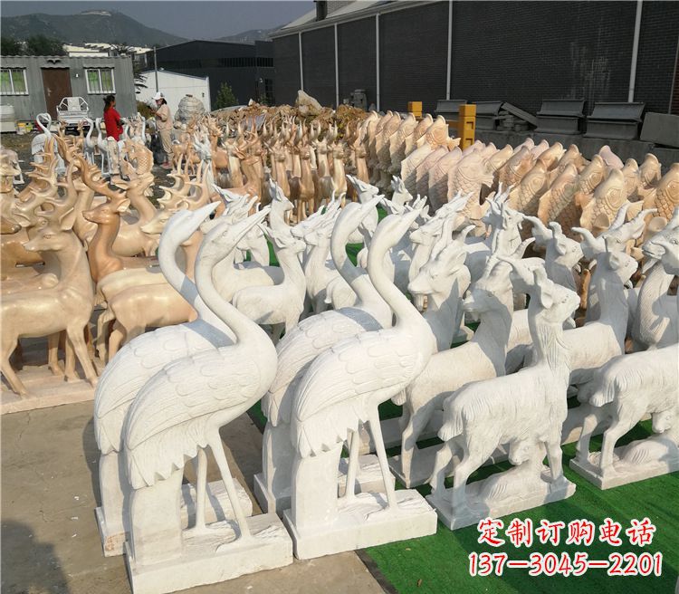 烟台石雕仙鹤雕塑