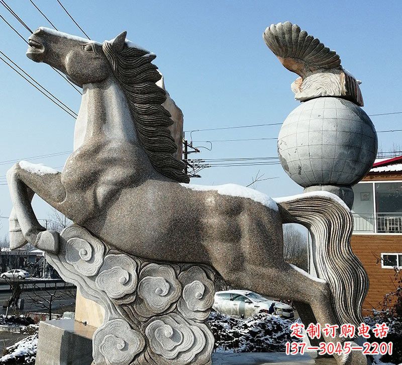 烟台石雕祥云奔马