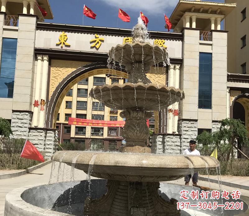 烟台石雕小区大型喷泉雕塑