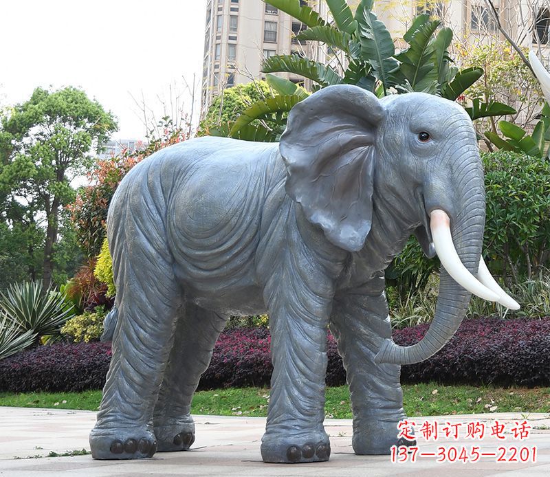 烟台石雕小区动物大象